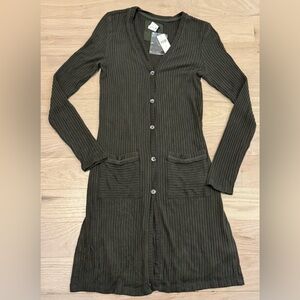 NEW Anthropologie S Moss Green Duster Cardigan Sweater NWT SOFT Top Akemi & Kim